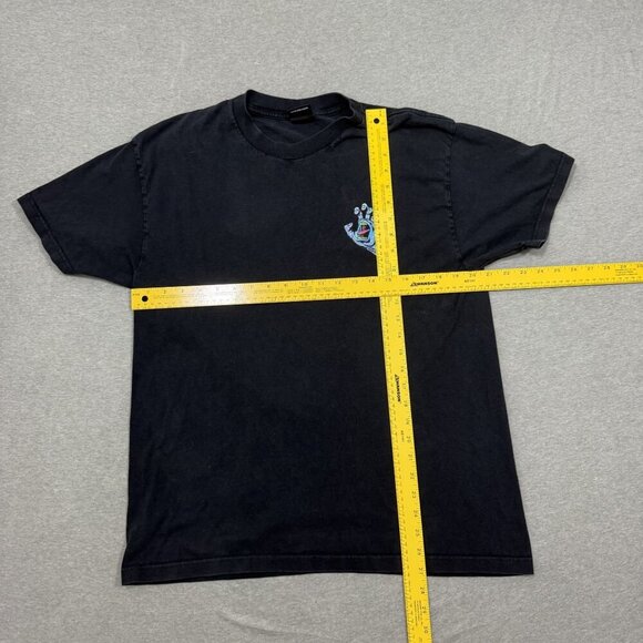 VINTAGE Santa Cruz Shirt Size L Black Y2K  Screaming Hand Creature Logo Tee - Picture 4 of 6